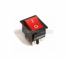 Кнопка универсальная биполярная красного цвета 16A, 6 контакта 250V T85