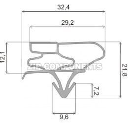 Уплотнитель 575x735 холодильника LG морозильной камеры, профиль: LG