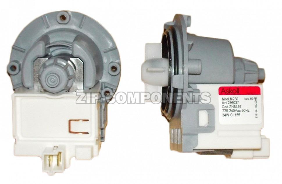 Помпа Askoll 34w 3винта клеммы Назад,вместе Electrolux 50271814001